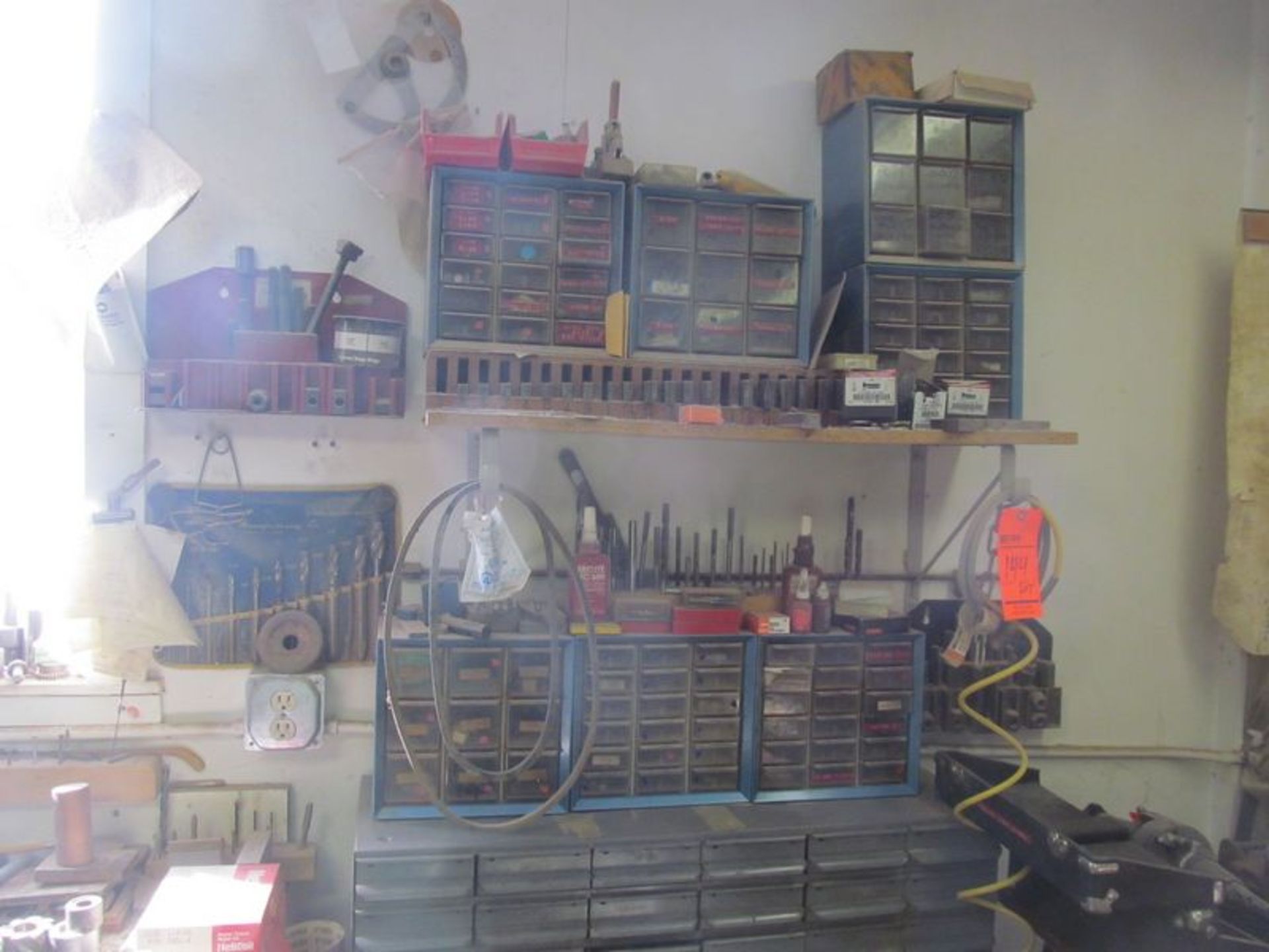 Lot ass't tools, hardware machining accessories, cutting tools, hardware, etc., with cabinets - Image 3 of 11