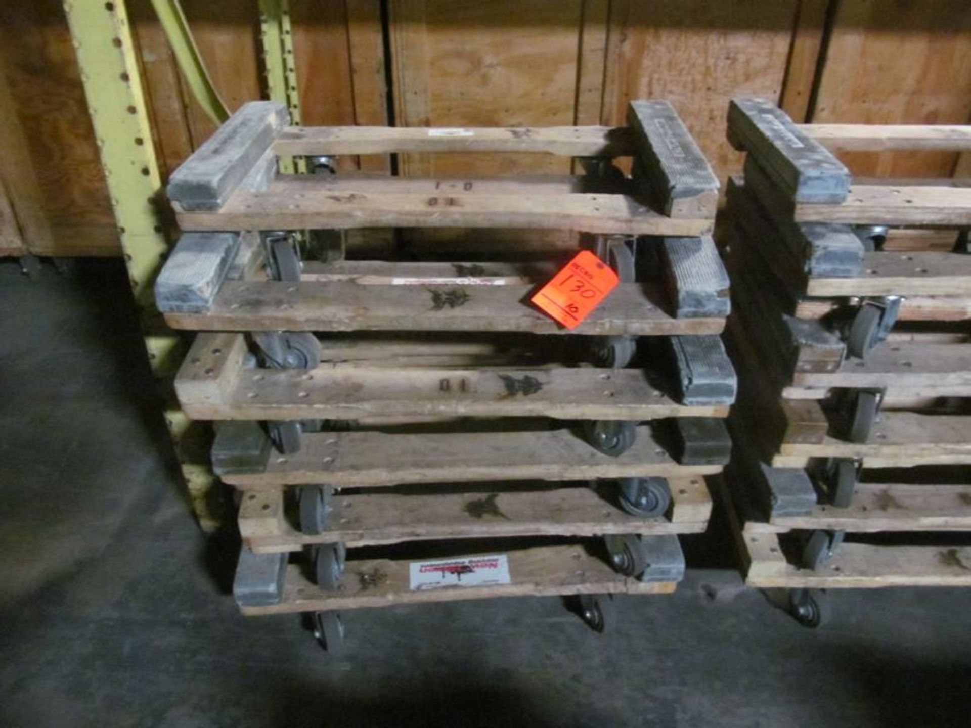 Lot (10) ass't 4-wheel wood-frame furniture dollies