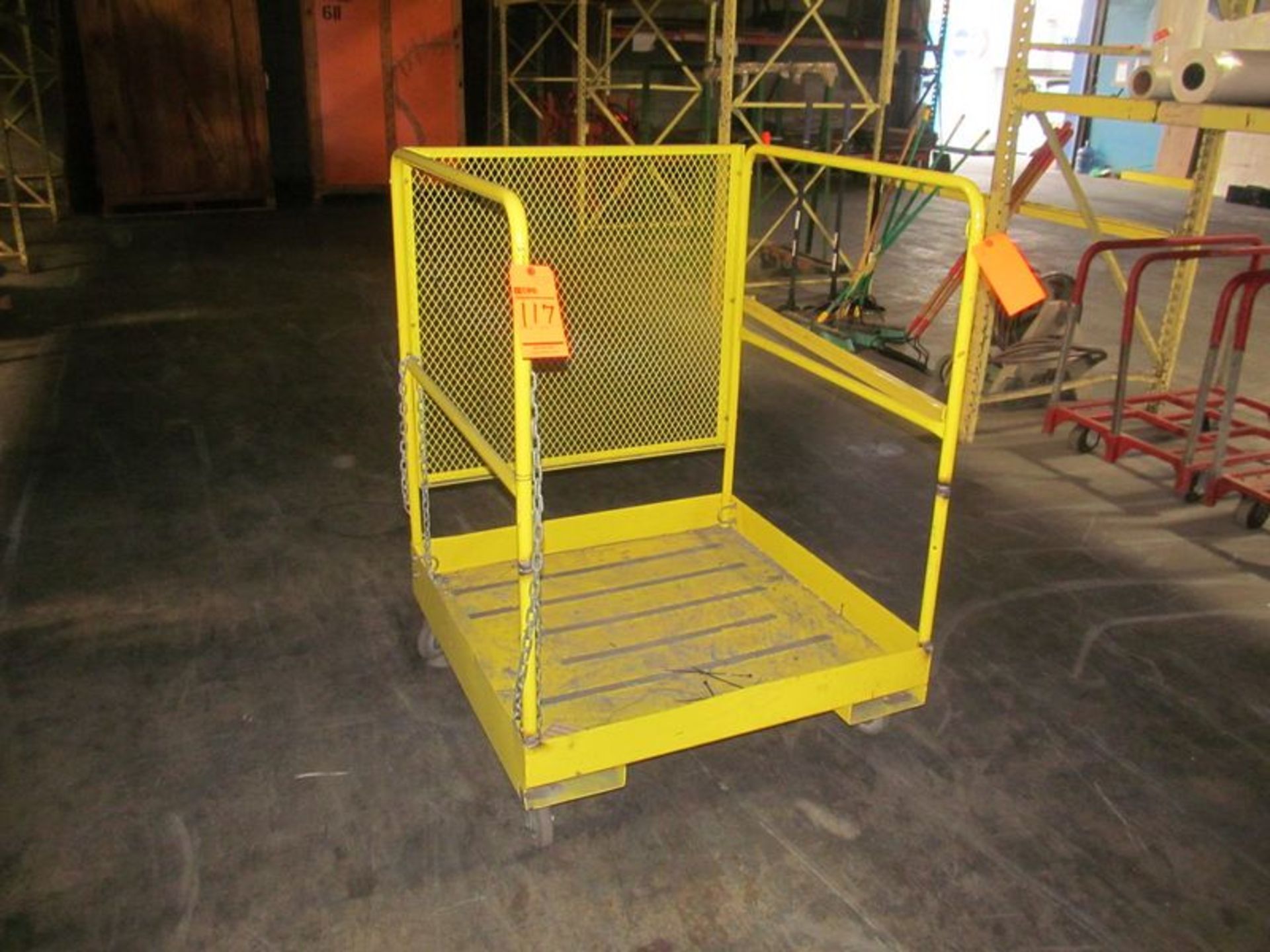 Forklift safety cage work platform