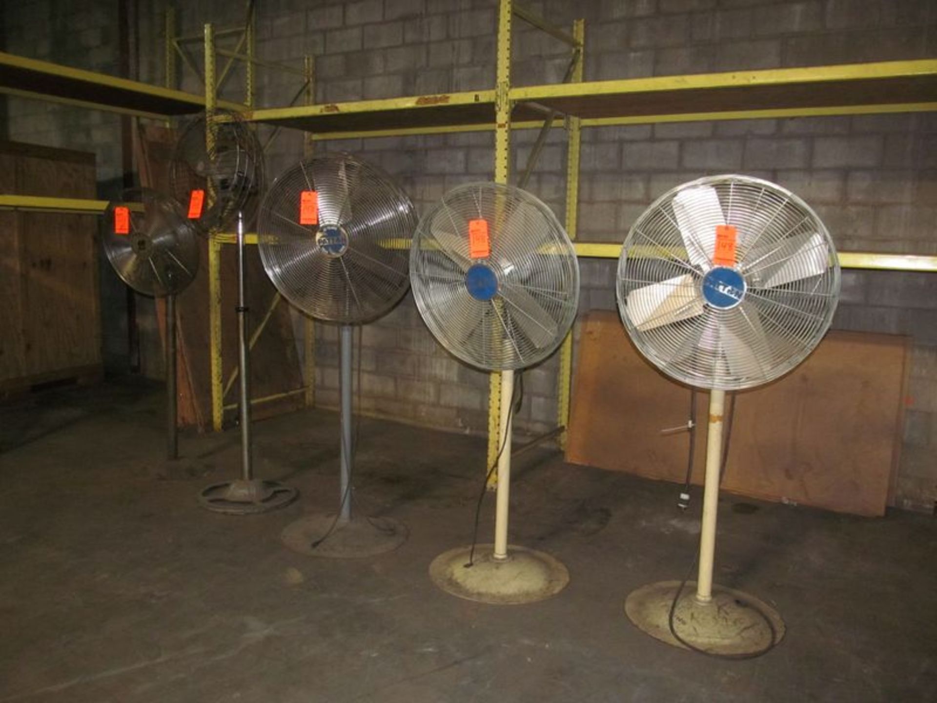 Lot (6) ass't large diameter electric floor fans