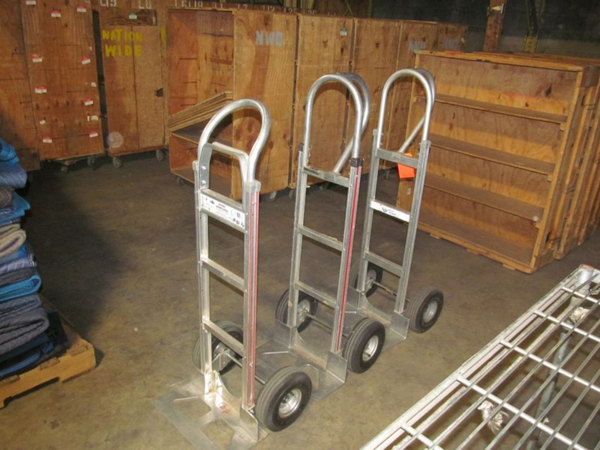 Lot (3) ass't pneumatic tire hand trucks