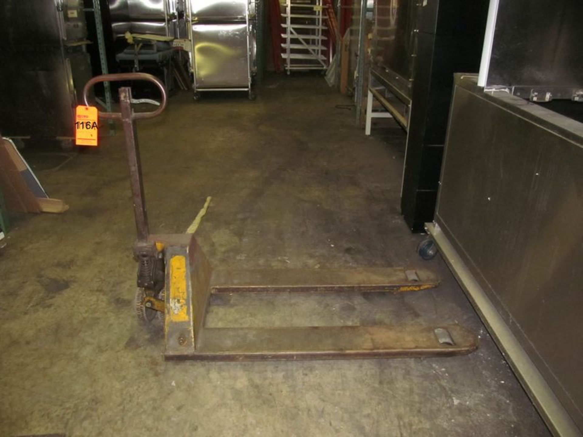 Hydraulic pallet jack, 27" X 36" forks, 5,000 lb cap (In 2nd Bldg)