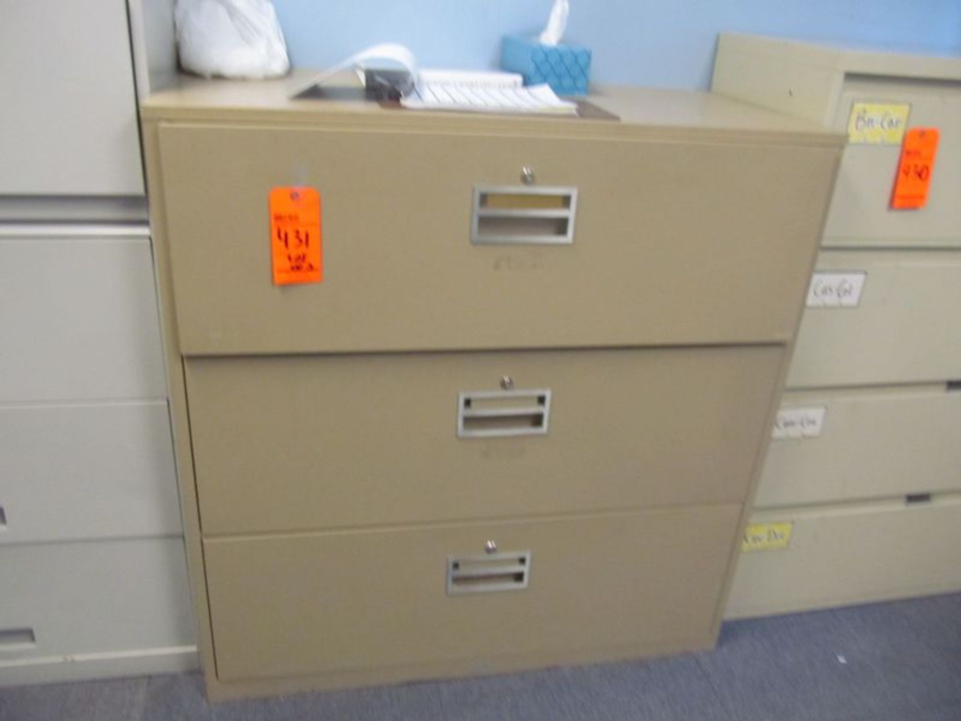 Fireproof 3-drawer lateral file cabinet - Image 2 of 2