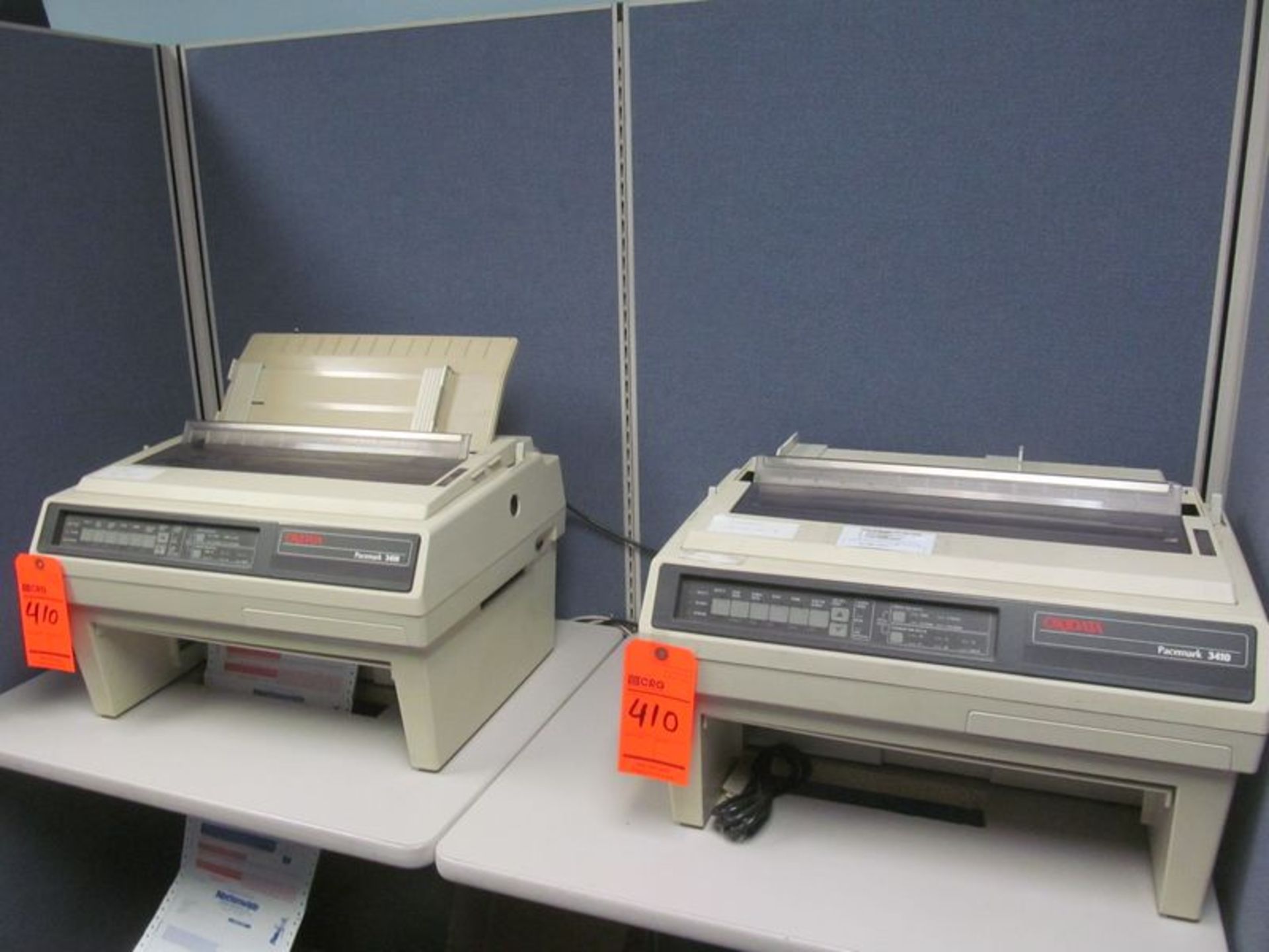 Lot (4) Okidata Pacemark 3410 printers with bases