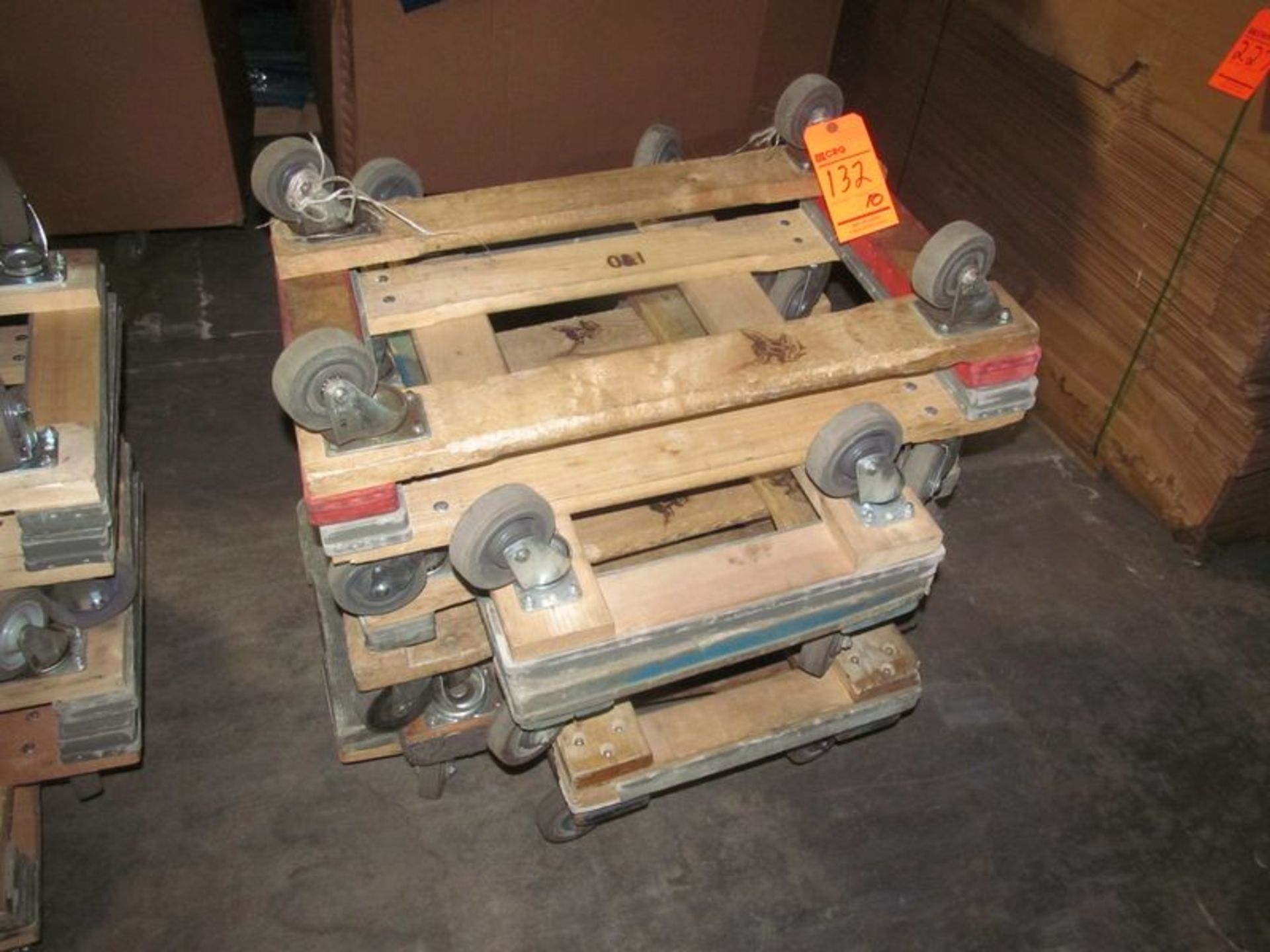 Lot (10) ass't 4-wheel wood-frame furniture dollies