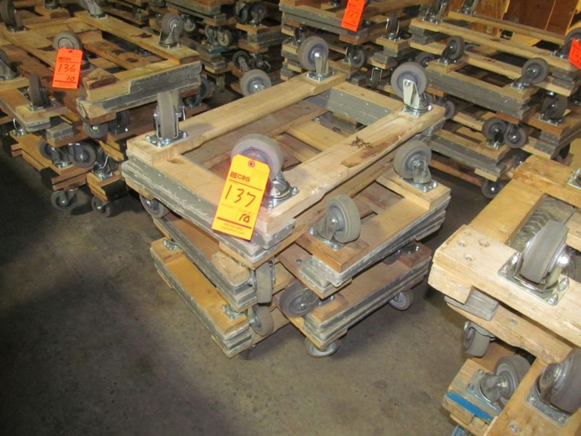 Lot (10) ass't 4-wheel wood-frame furniture dollies