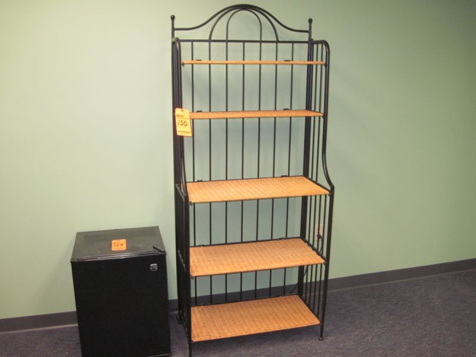 5-Tier steel bakers rack, 6' X 30" with weaved shelfs