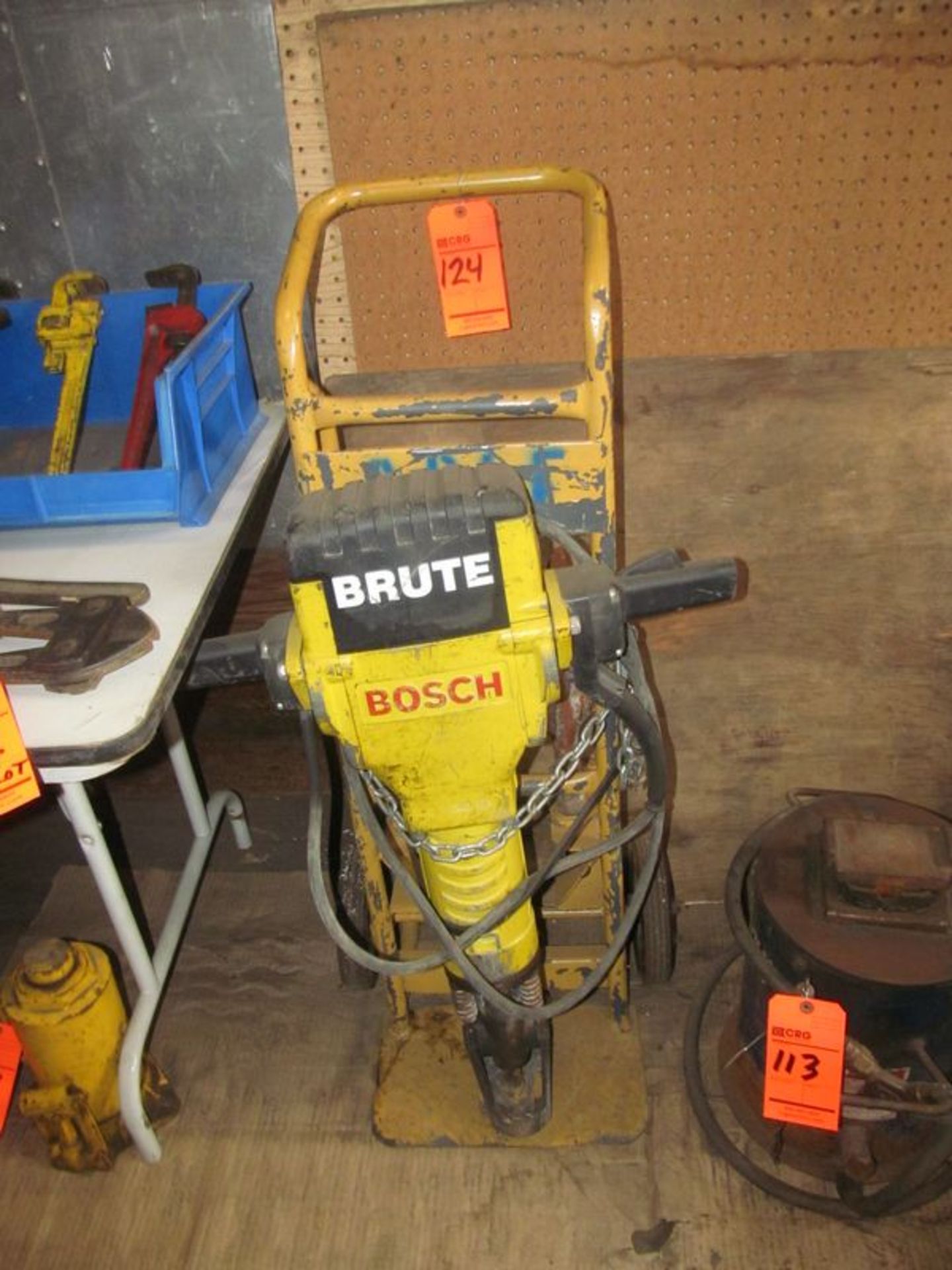 Bosch Brute jackhammer with (4) bits and cart