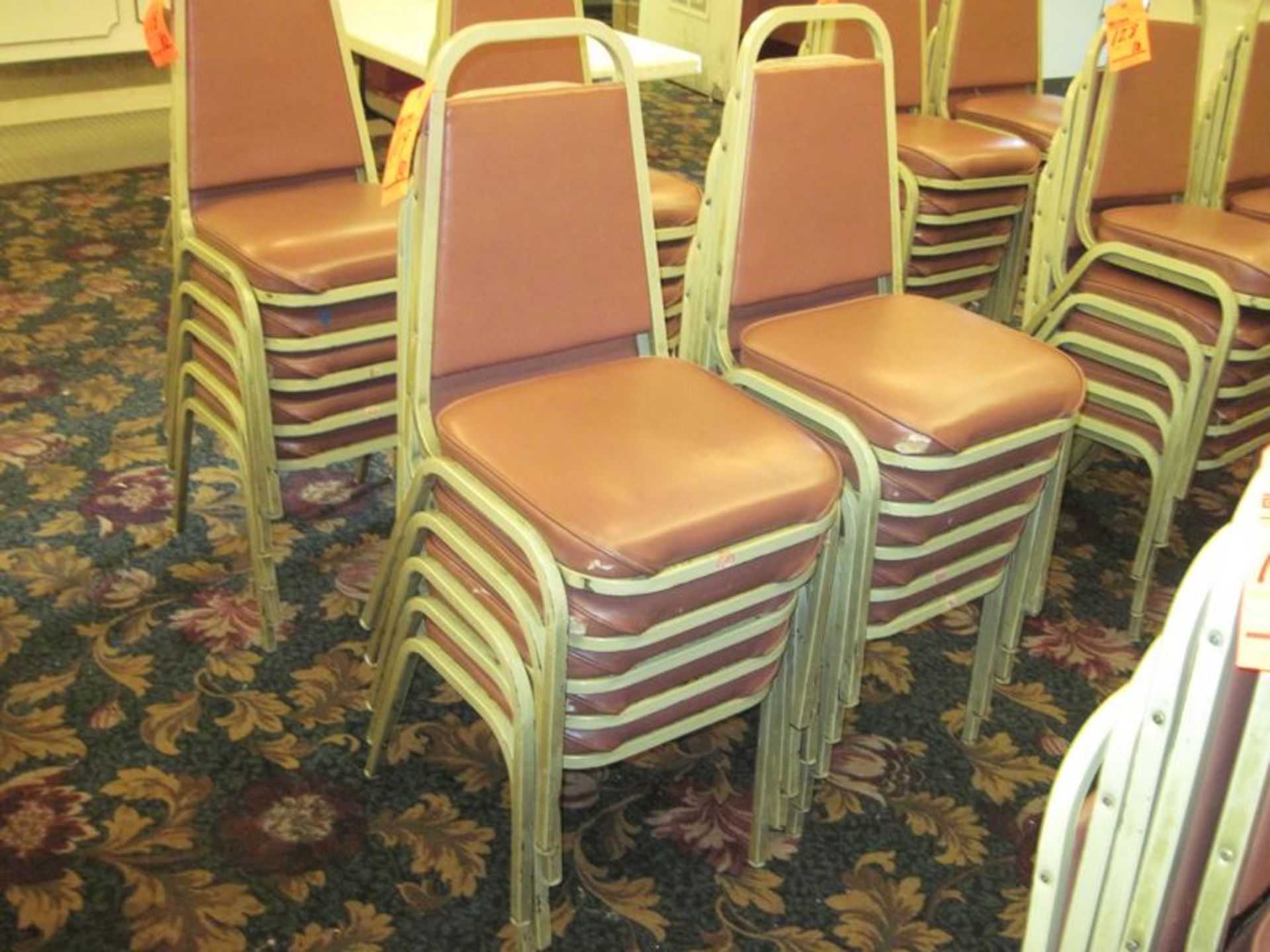 Stackable chairs, padded seats