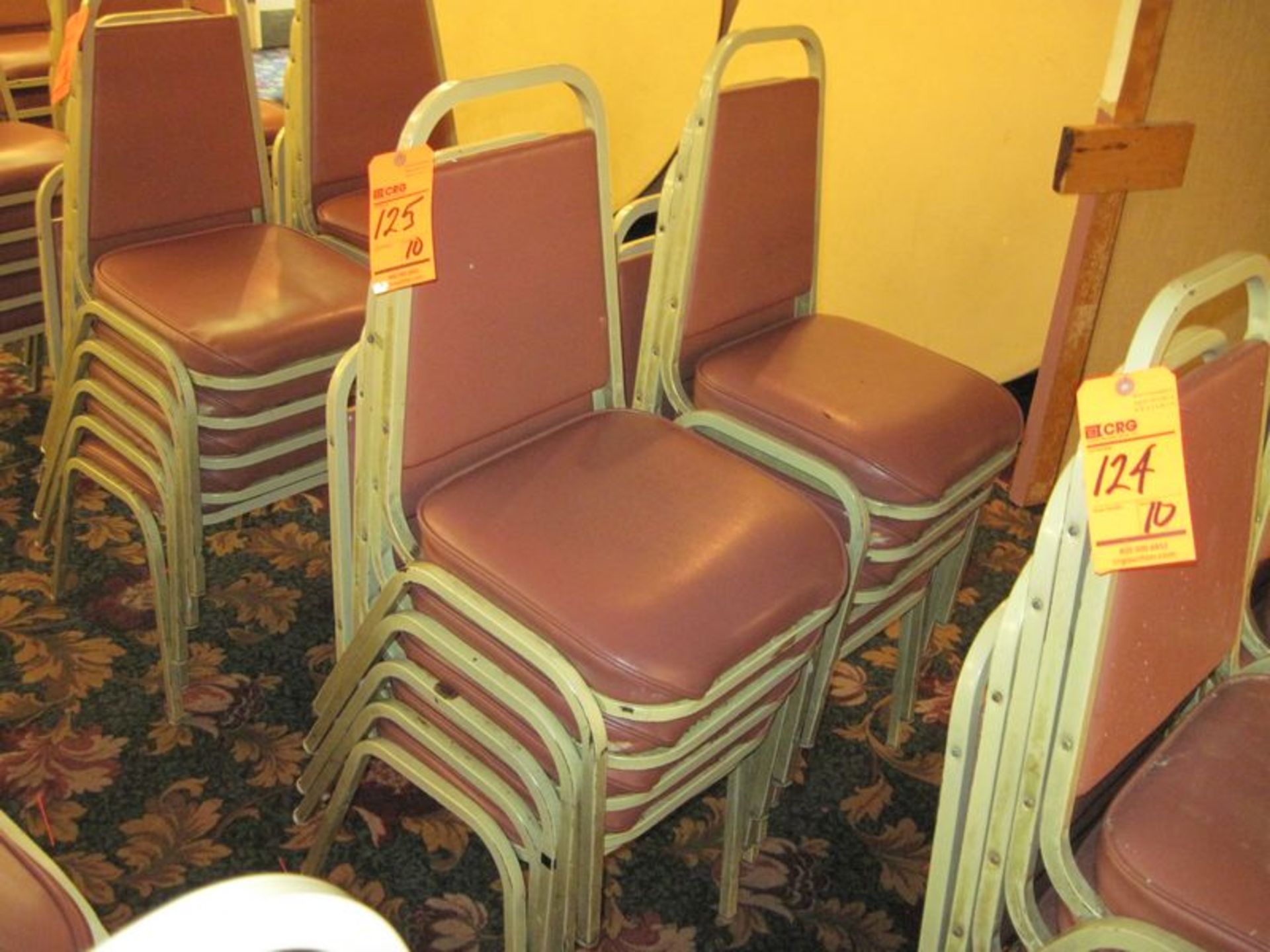 Stackable chairs, padded seats