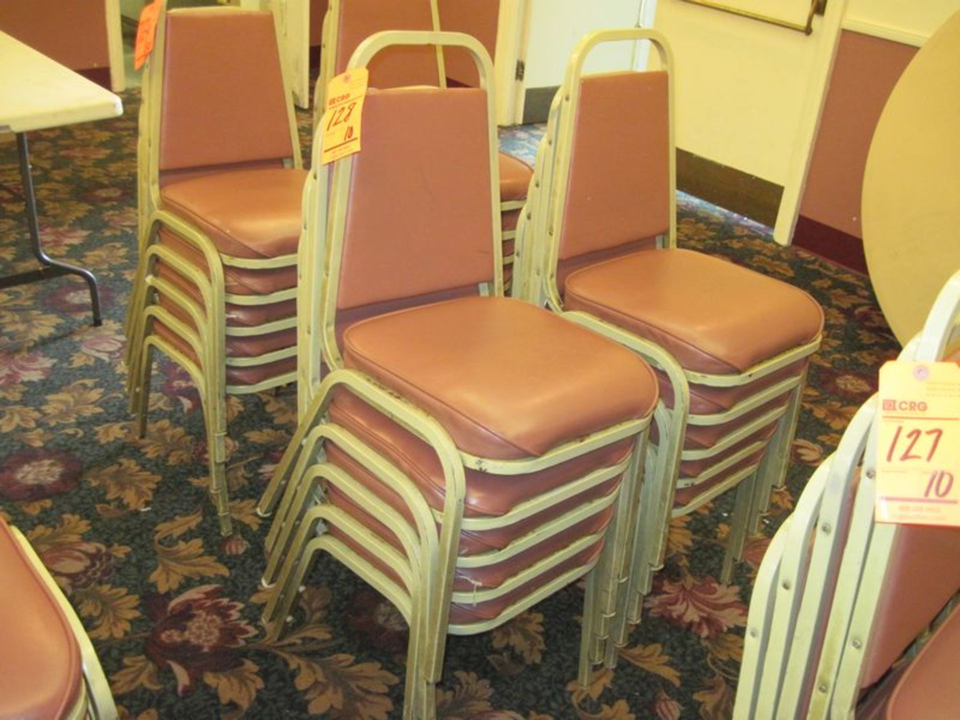 Stackable chairs, padded seats