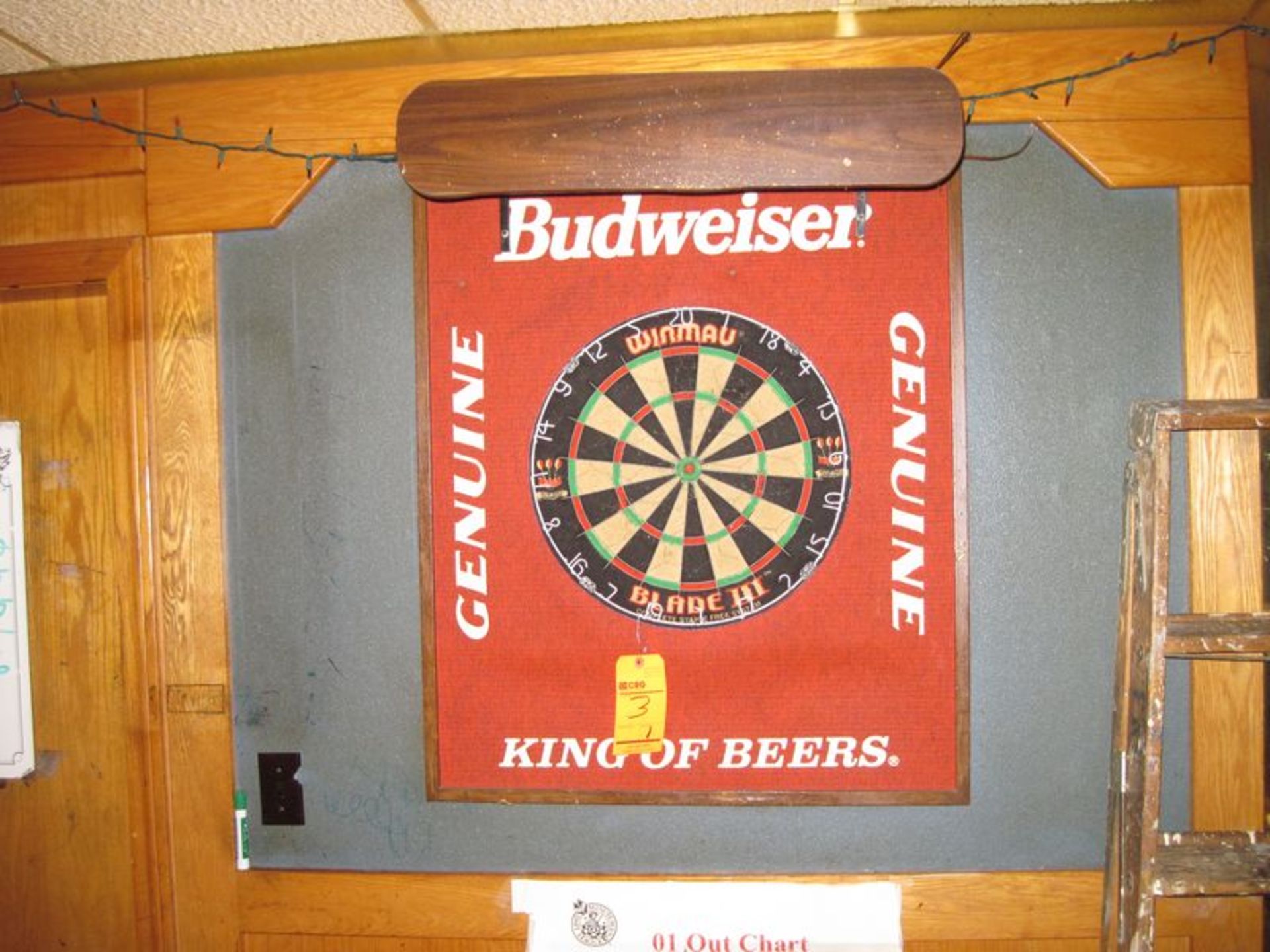 Lighted Budweiser dart board