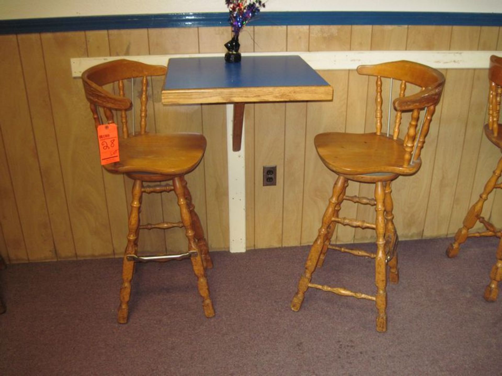 Lot (2) bar stool sand table top