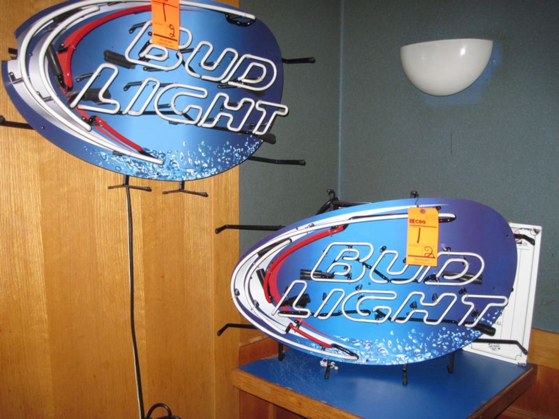 Bud Light neon signs (1 new in box)