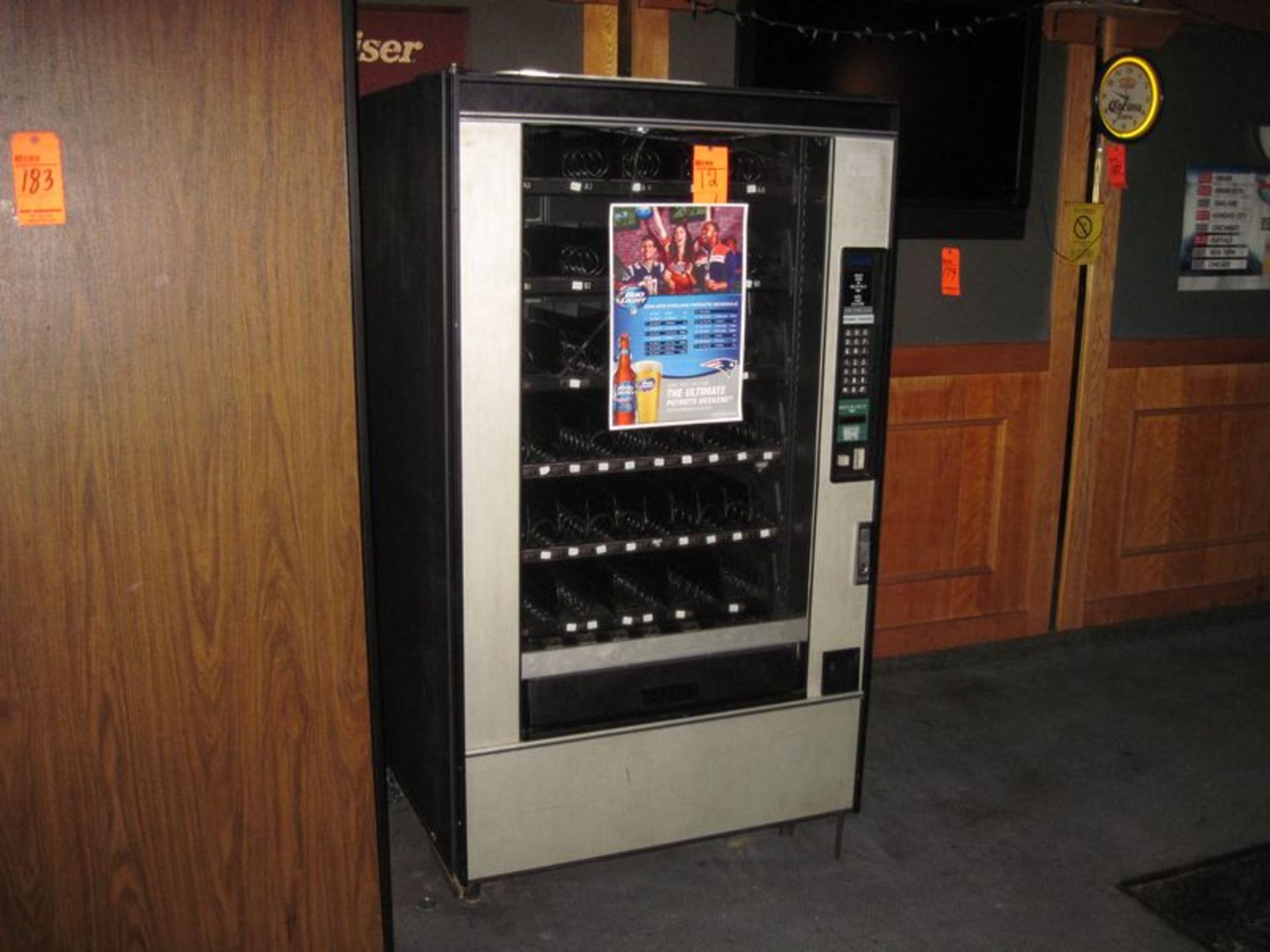 Snack vending machine, national vendors, accepts dollar bills and makes change