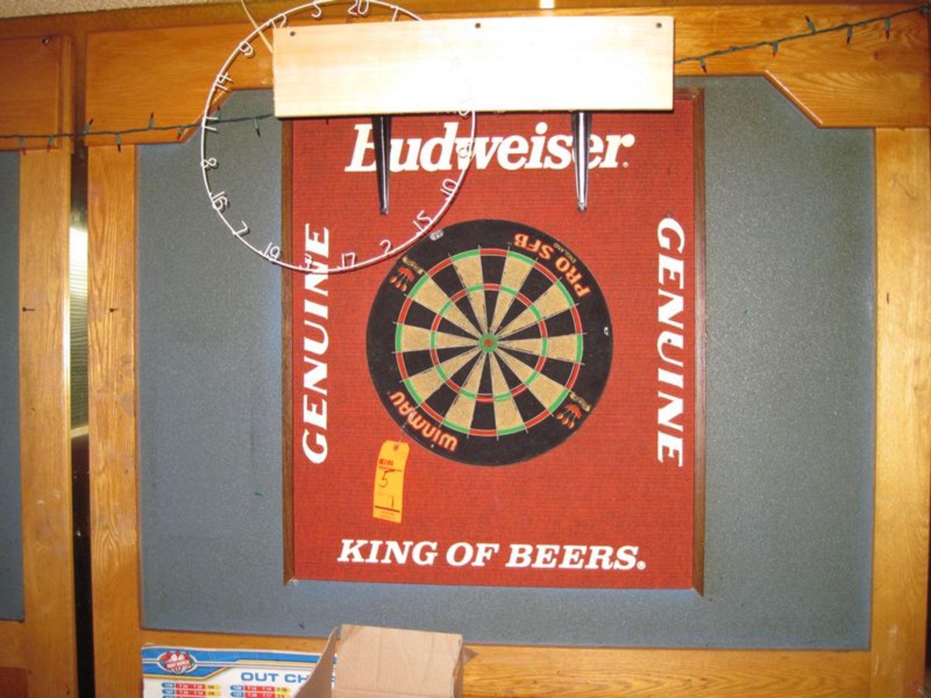 Lighted Budweiser dart board