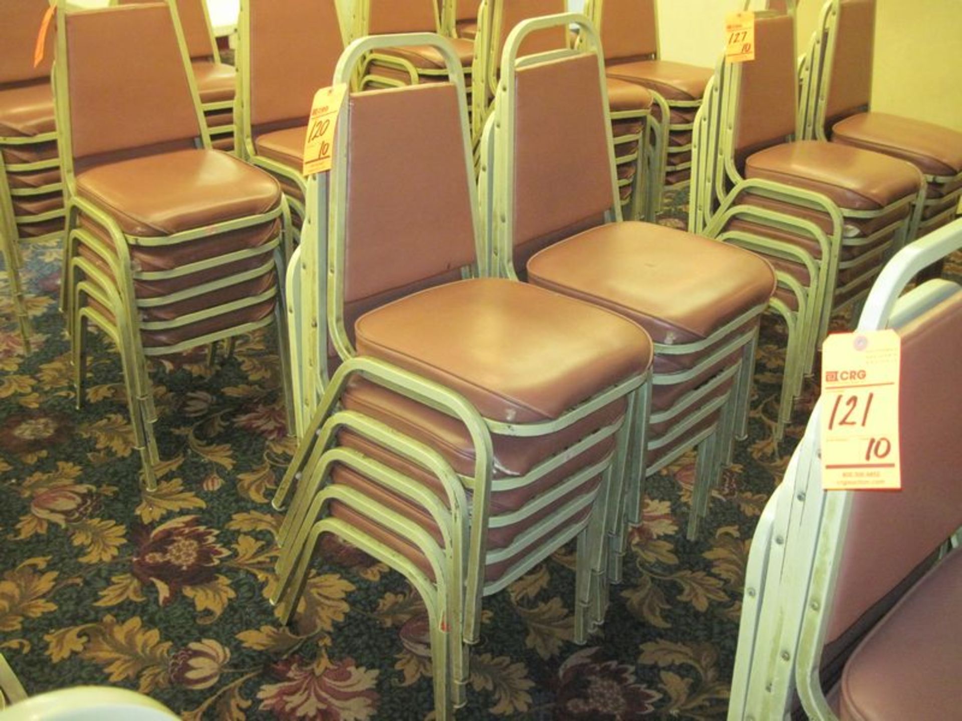 Stackable chairs, padded seats