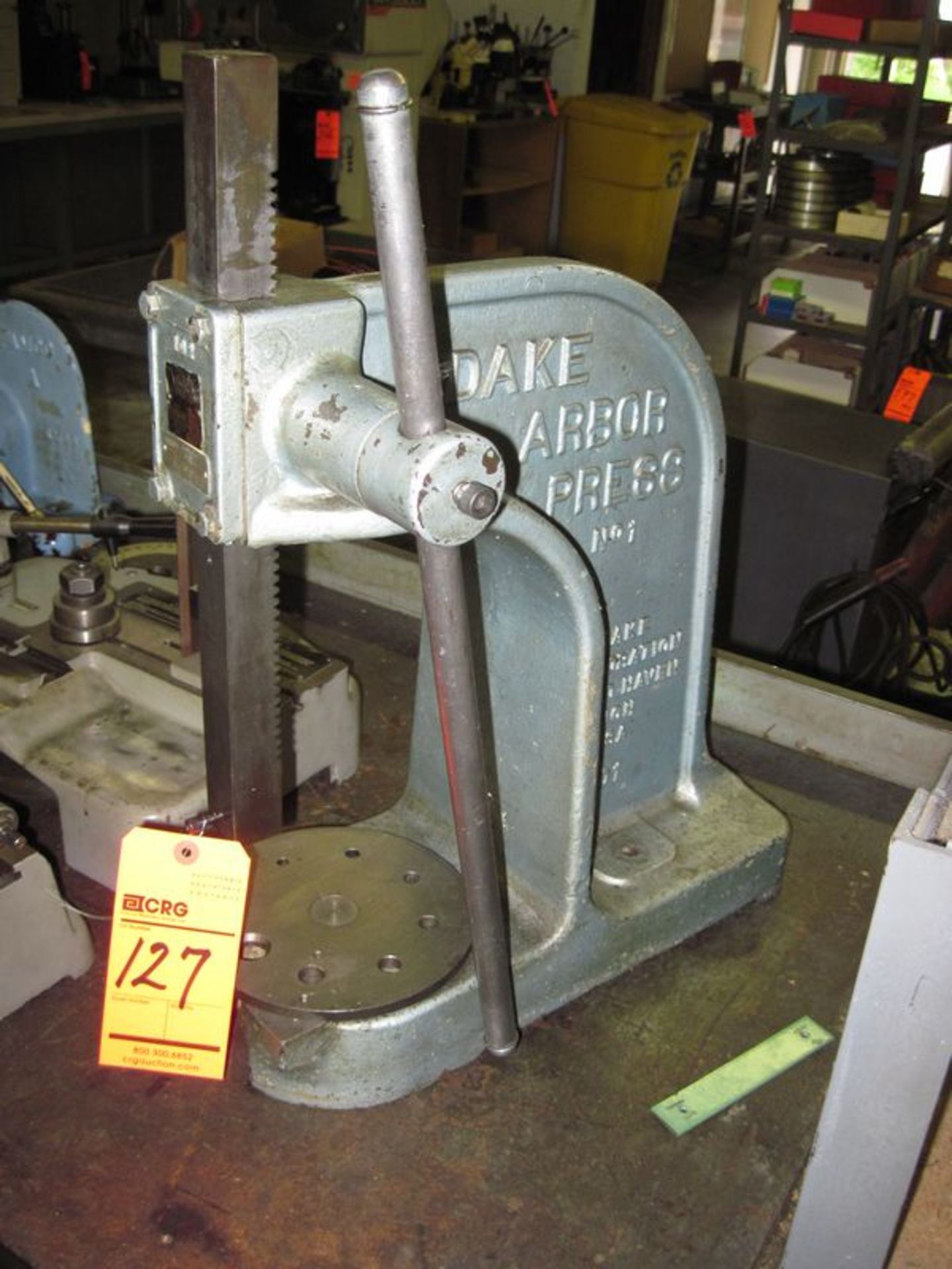 Dake No. 1 arbor press, bench type