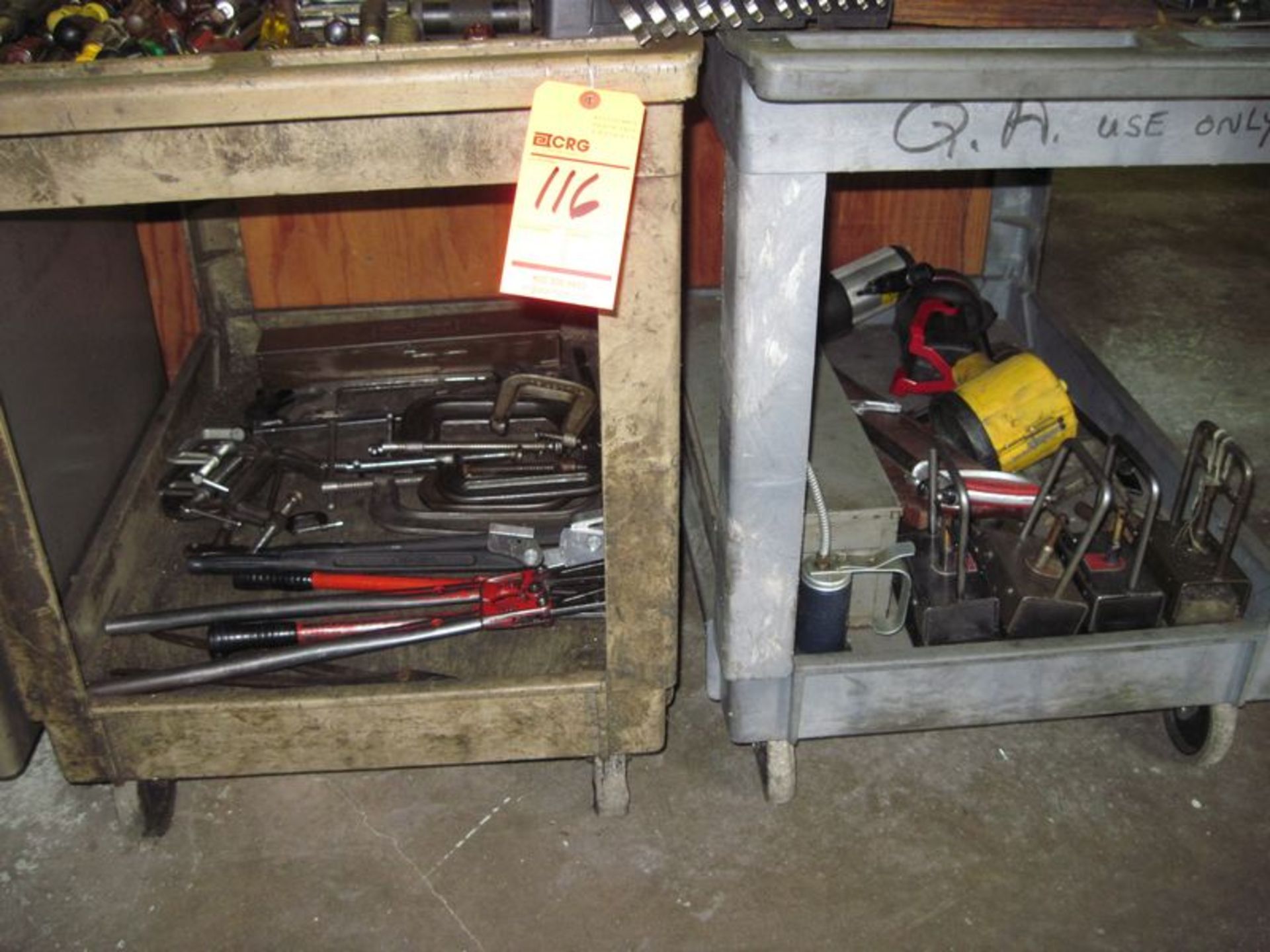 Lot ass't manual hand tools includes files, screw drivers, wrenches, oil cans, pry bars, c-clamps, - Image 2 of 3