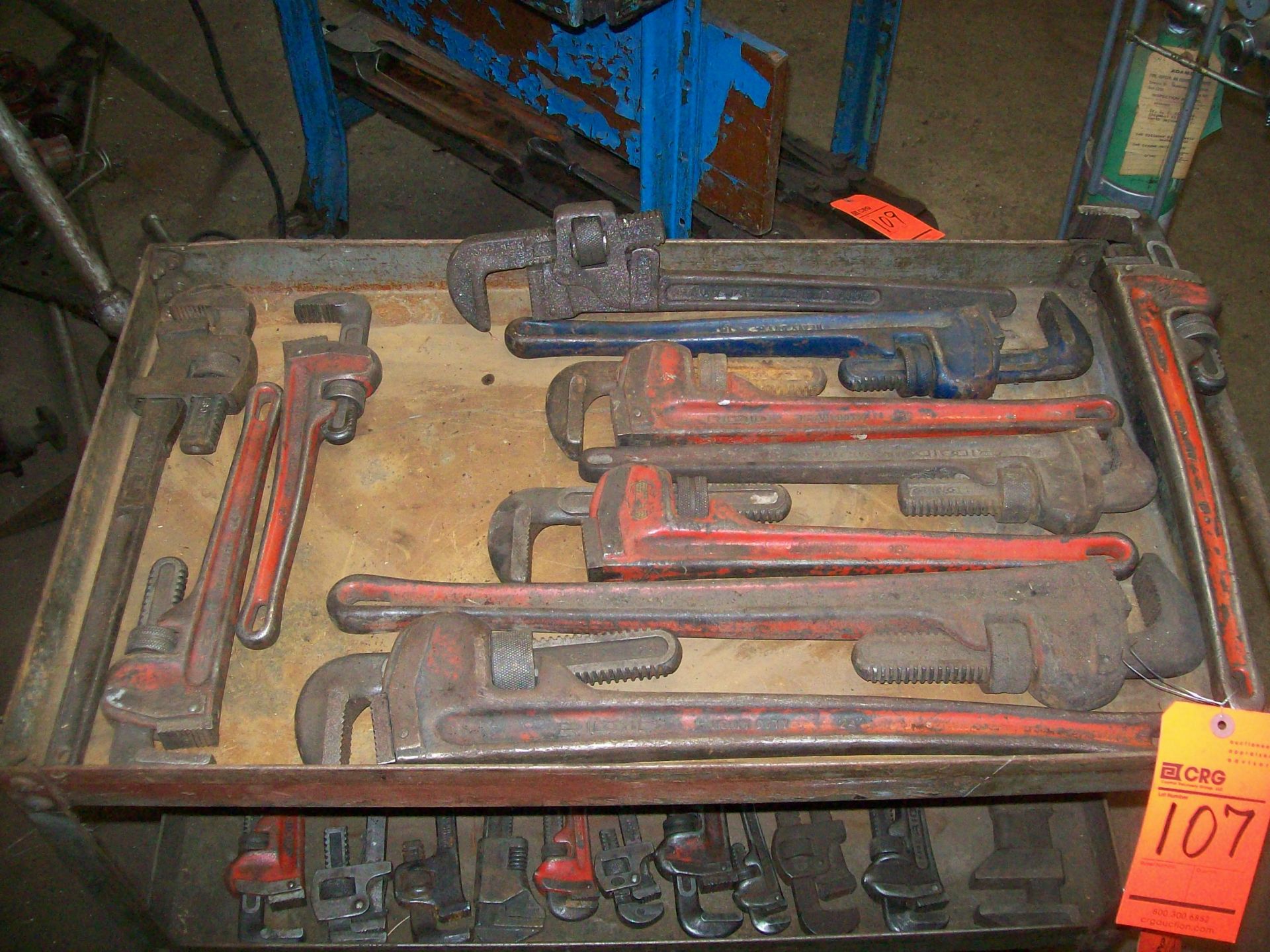 Lot (22) ass't pipe wrenches