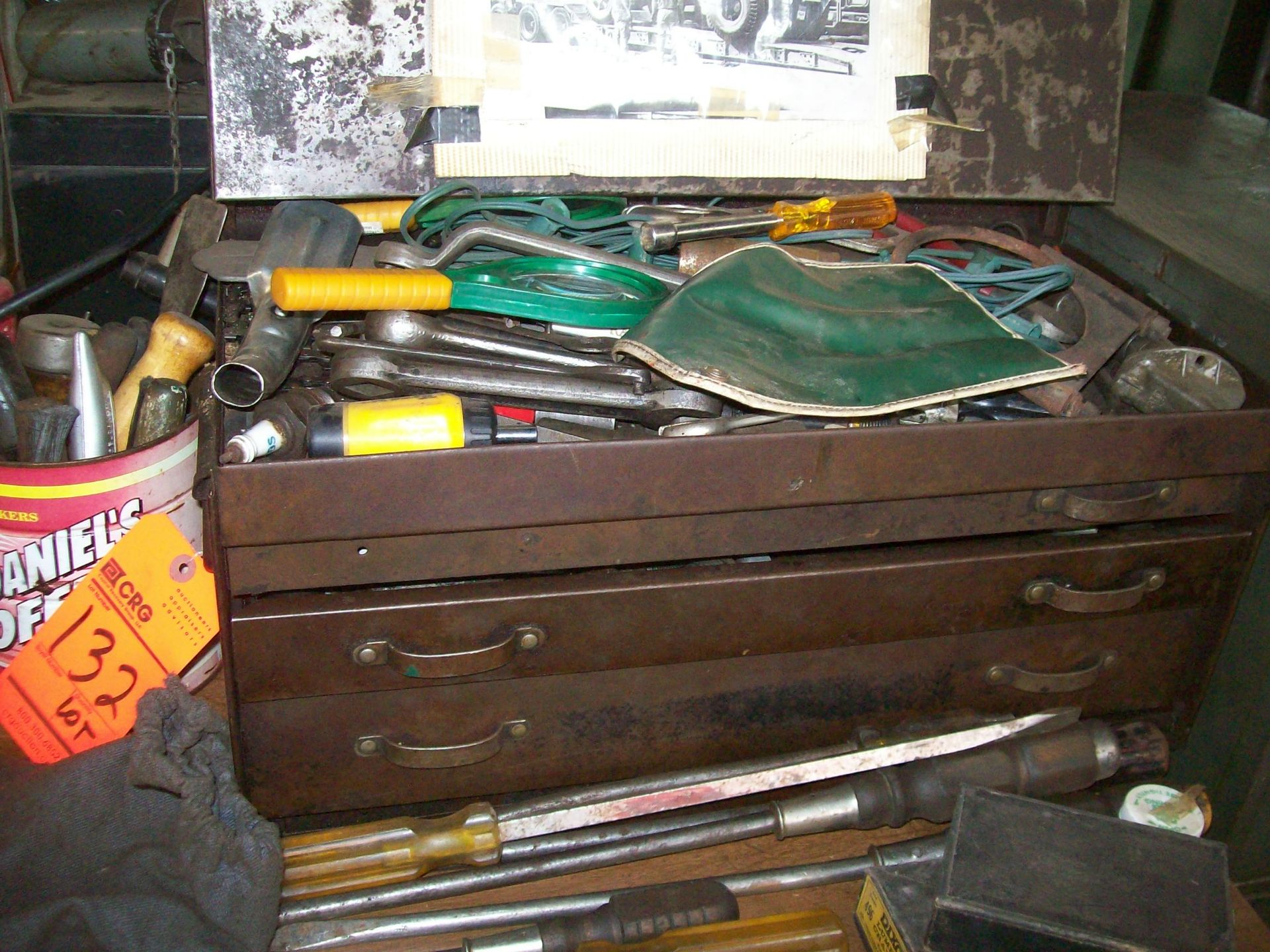 Lot ass't hand tools with (2) ass't tool boxes, shop cart and screw driver rack - Image 3 of 6