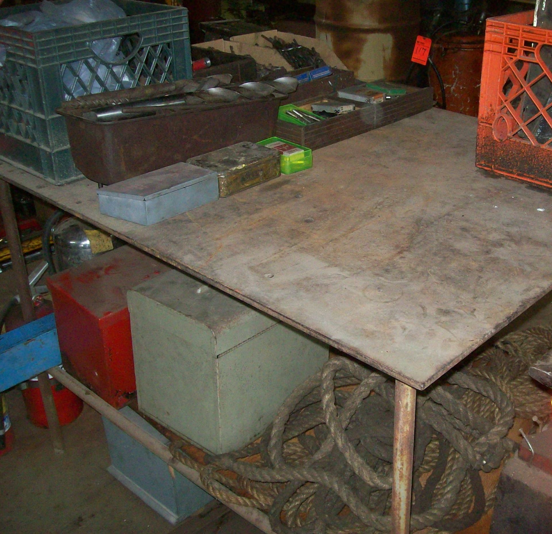 Steel welding table, 3' X 4', with Gunk portable parts washer - Image 2 of 2