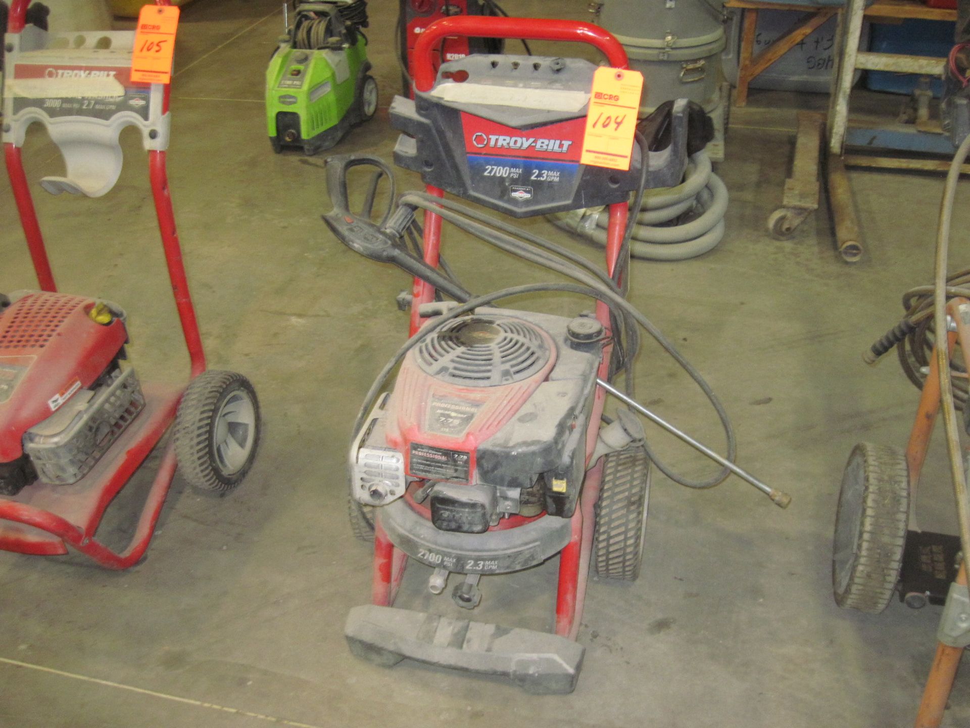 Troy-Bilt portable power washer, 2700 PSI, 2.3 GPM, 7 3/4 HP Briggs & Stratton motor