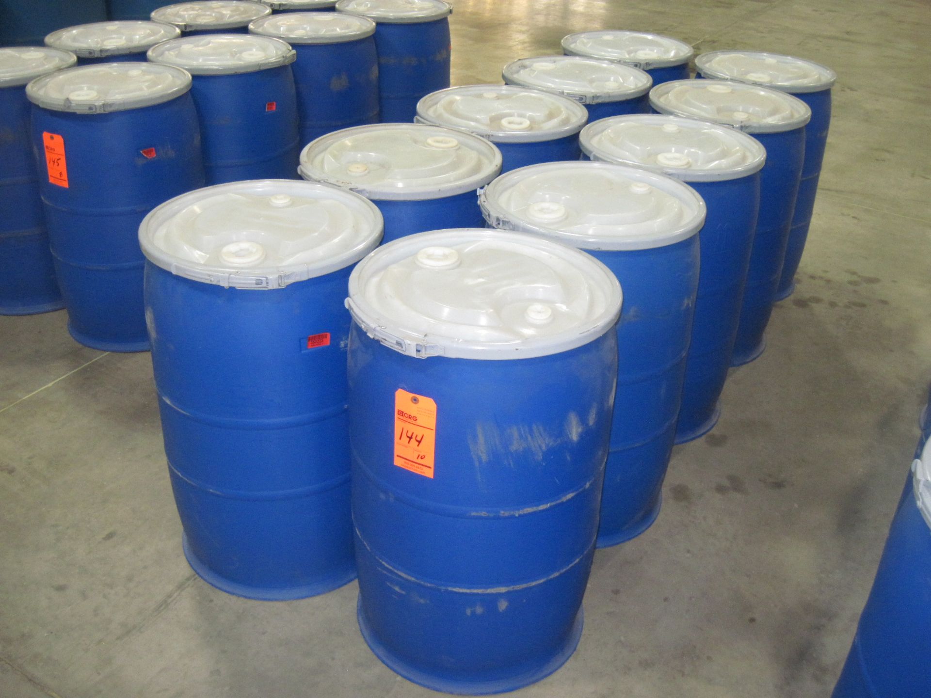 Lot (10) 30 Gallon drums (plastic)