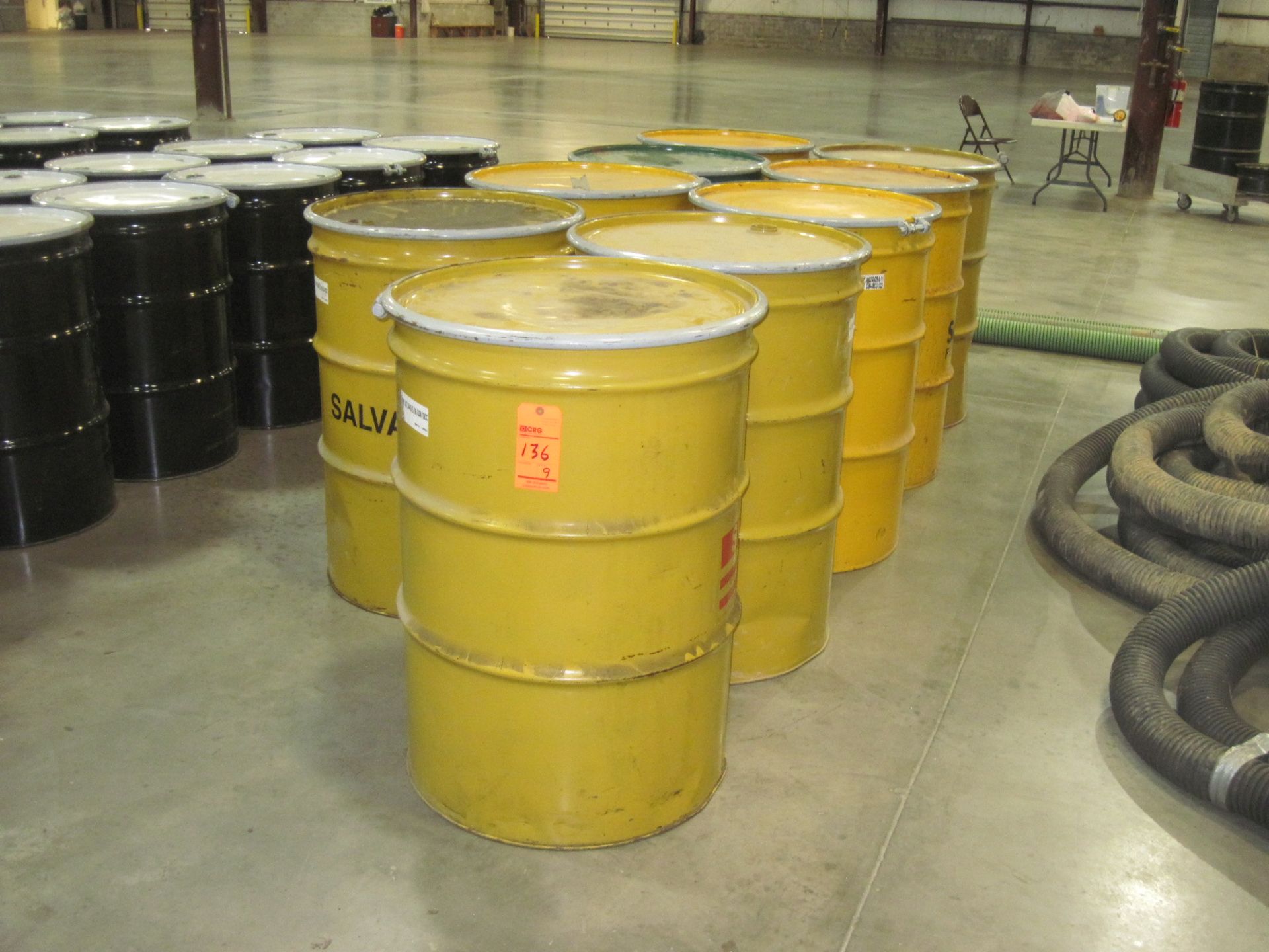 Lot (9) salvage drums (steel)