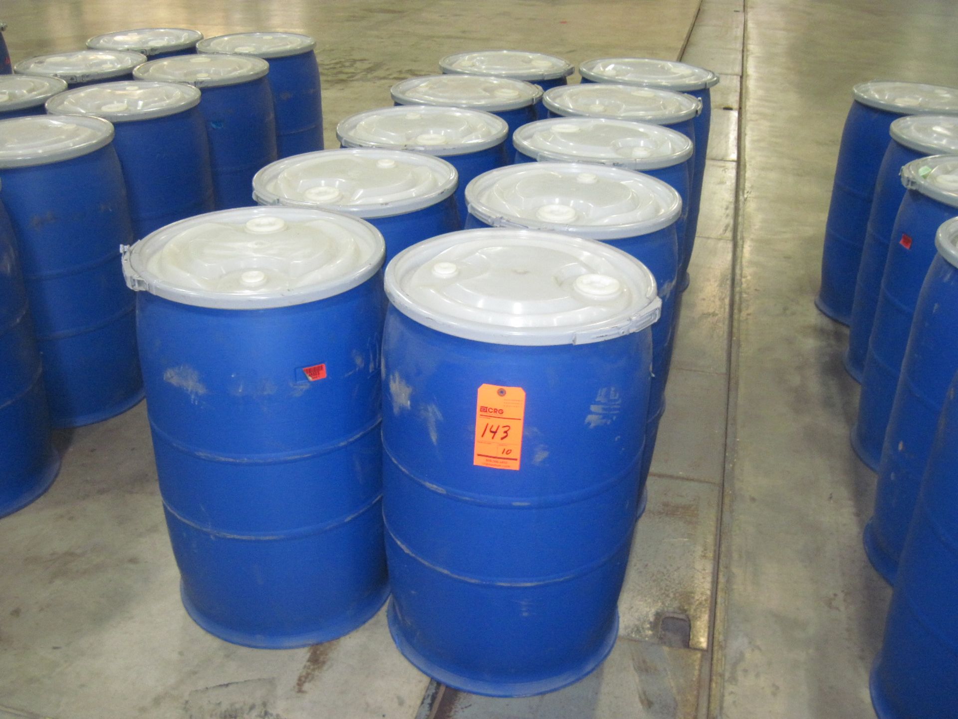 Lot (10) 30 Gallon drums (plastic)