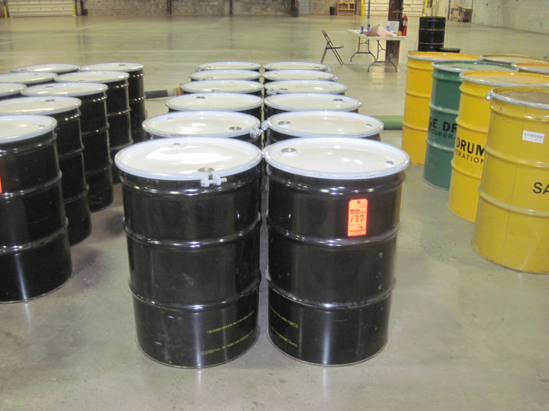 Lot (12) 55 Gallon drums (steel)