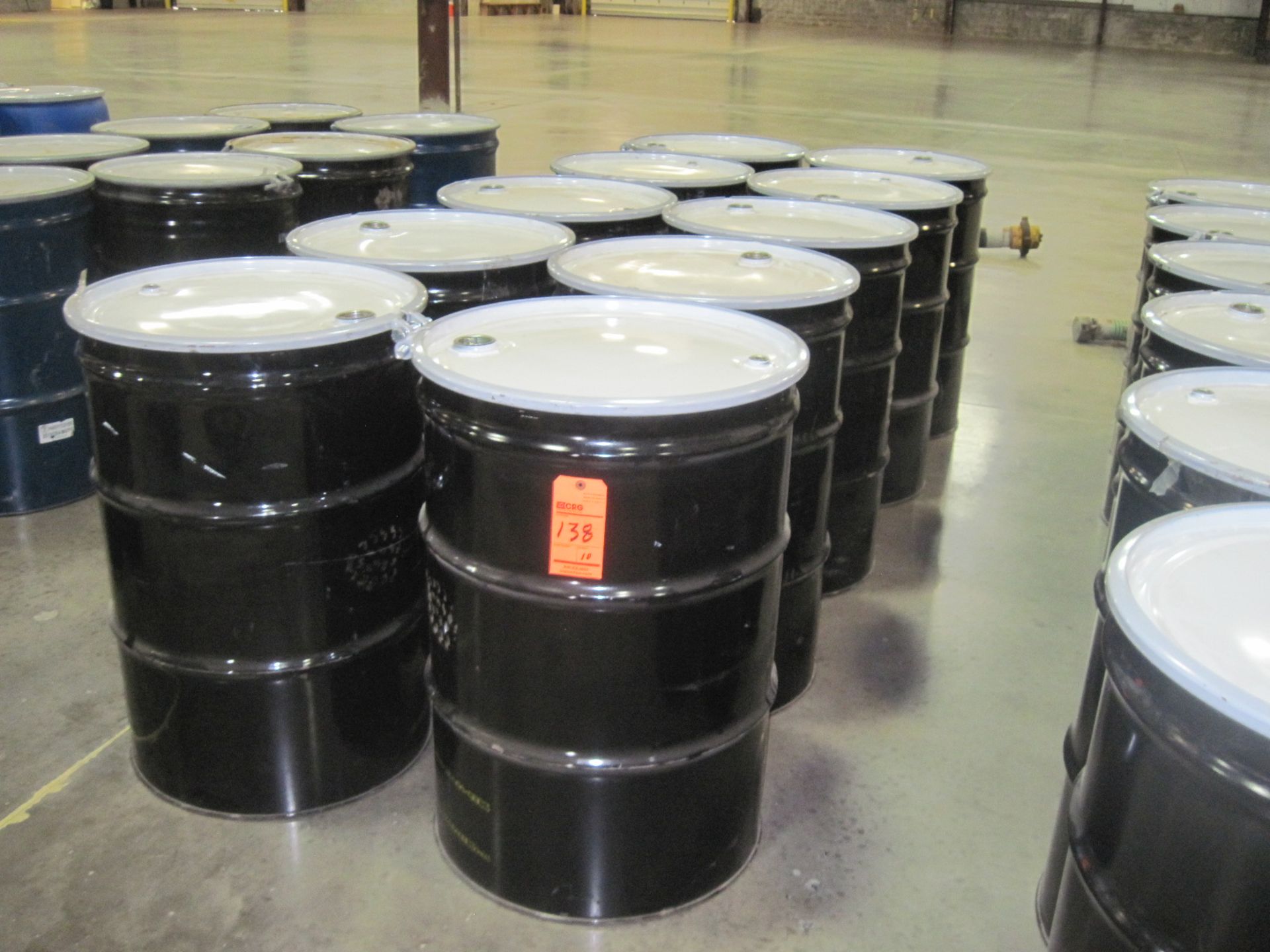 Lot (10) 55 Gallon drums (steel)