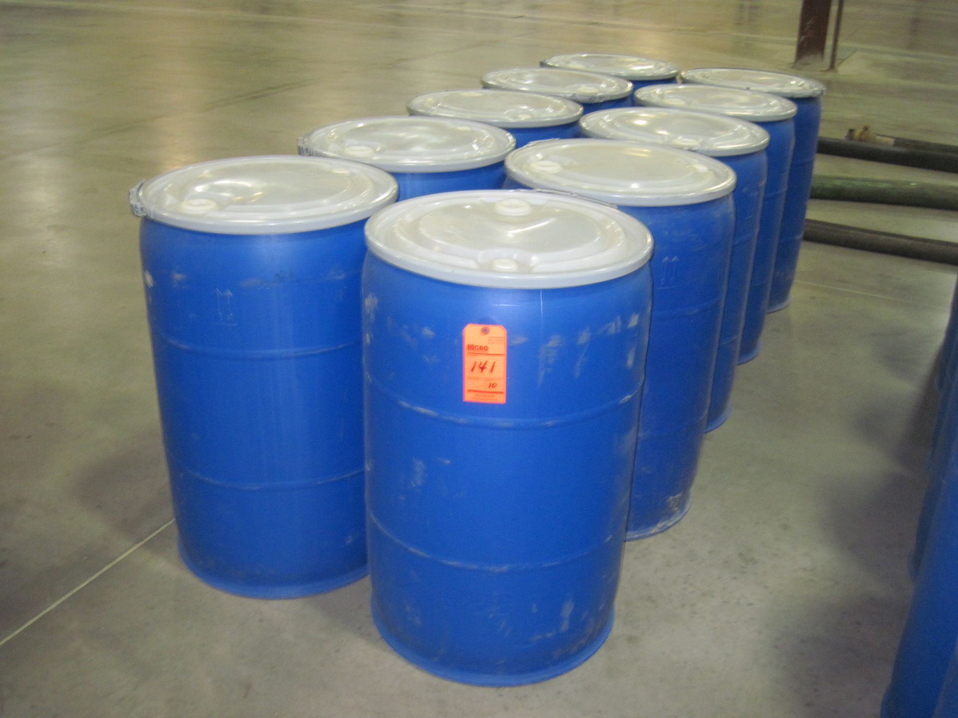 Lot (10) 55 Gallon drums (plastic)