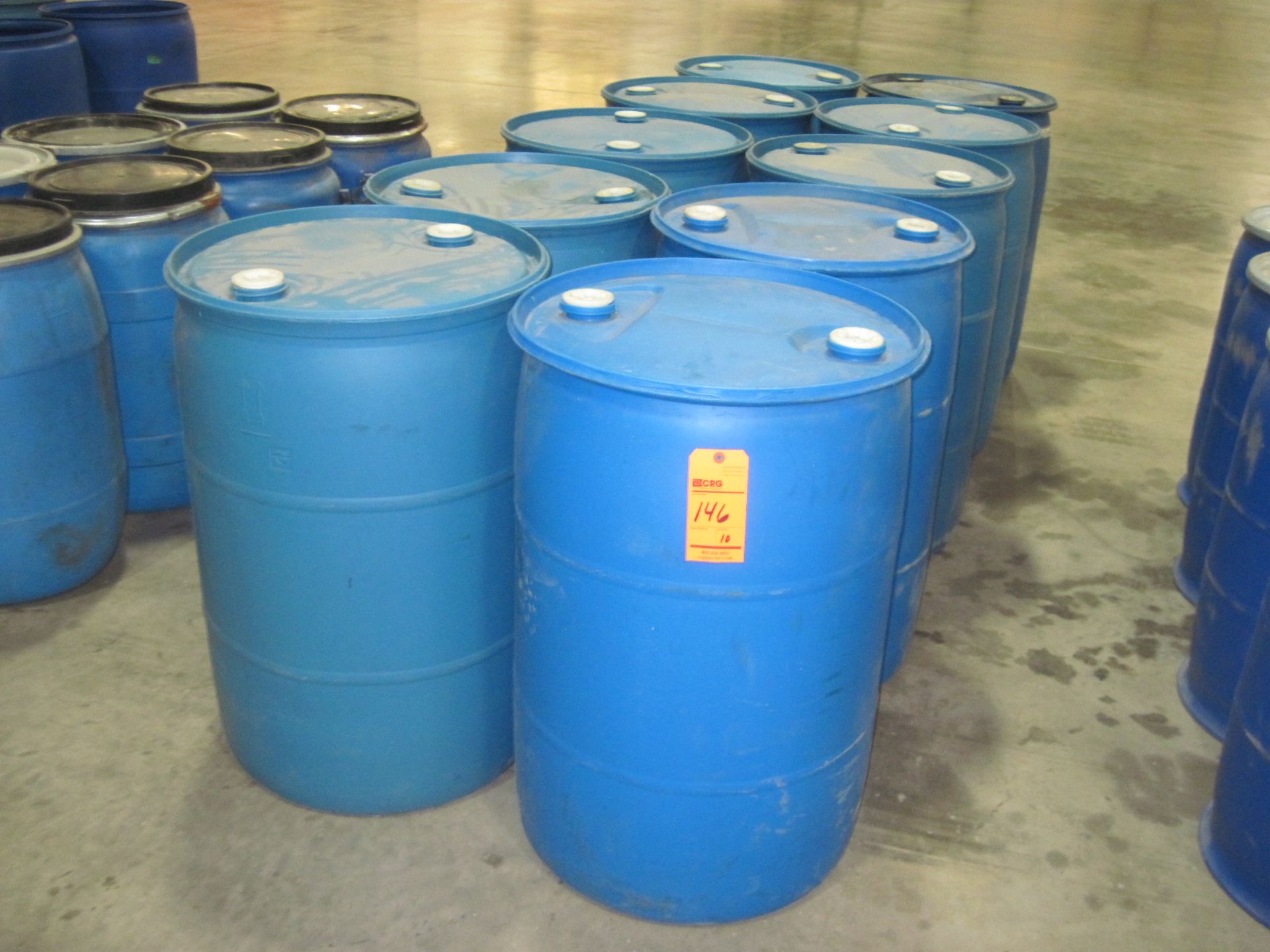 Lot (10) 55 Gallon drums (plastic)