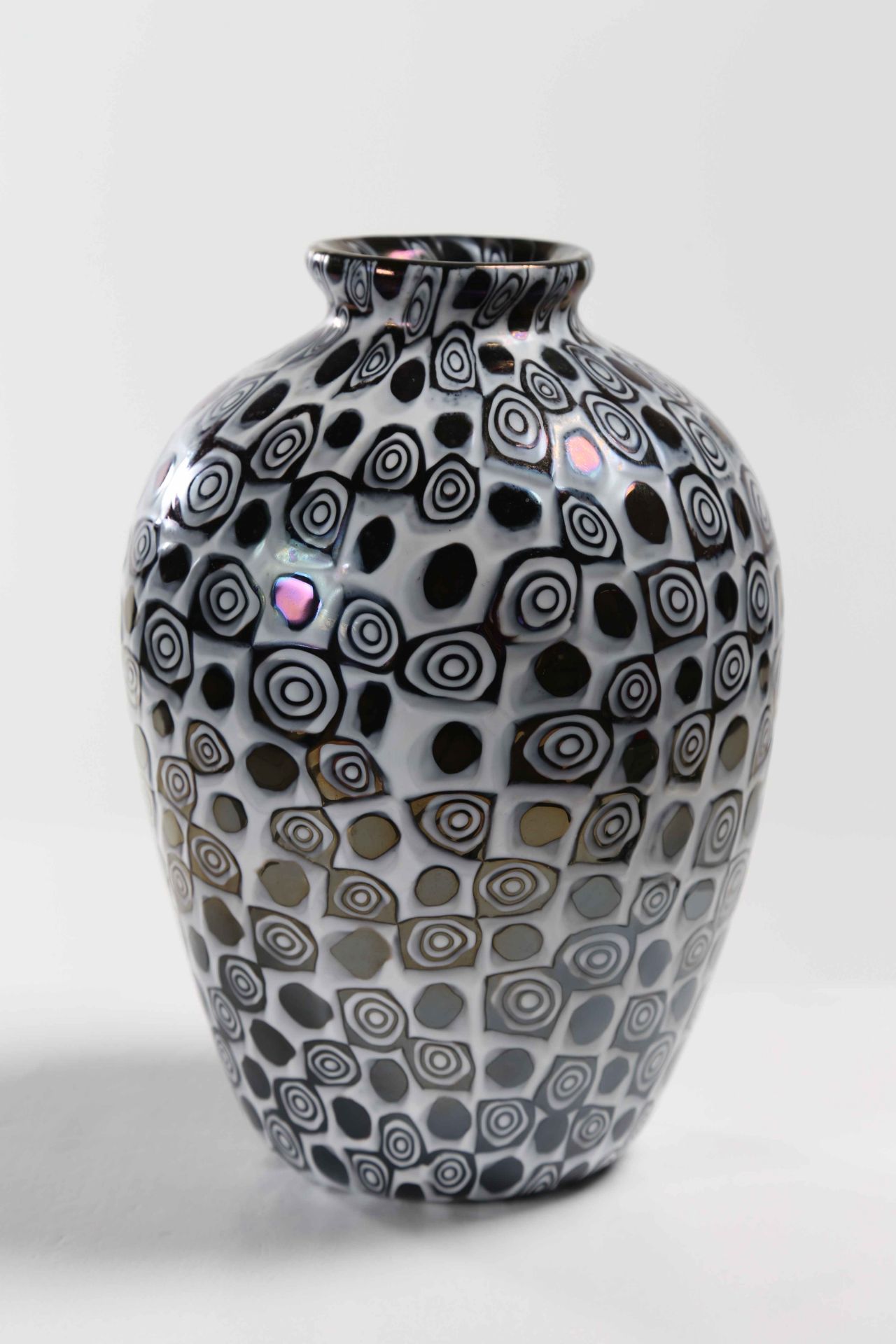 FERRO VITTORIO (1932 - 2012)
Vase.
Intarsian glass from Murrine for Fratelli Pagnin Murano.
1991