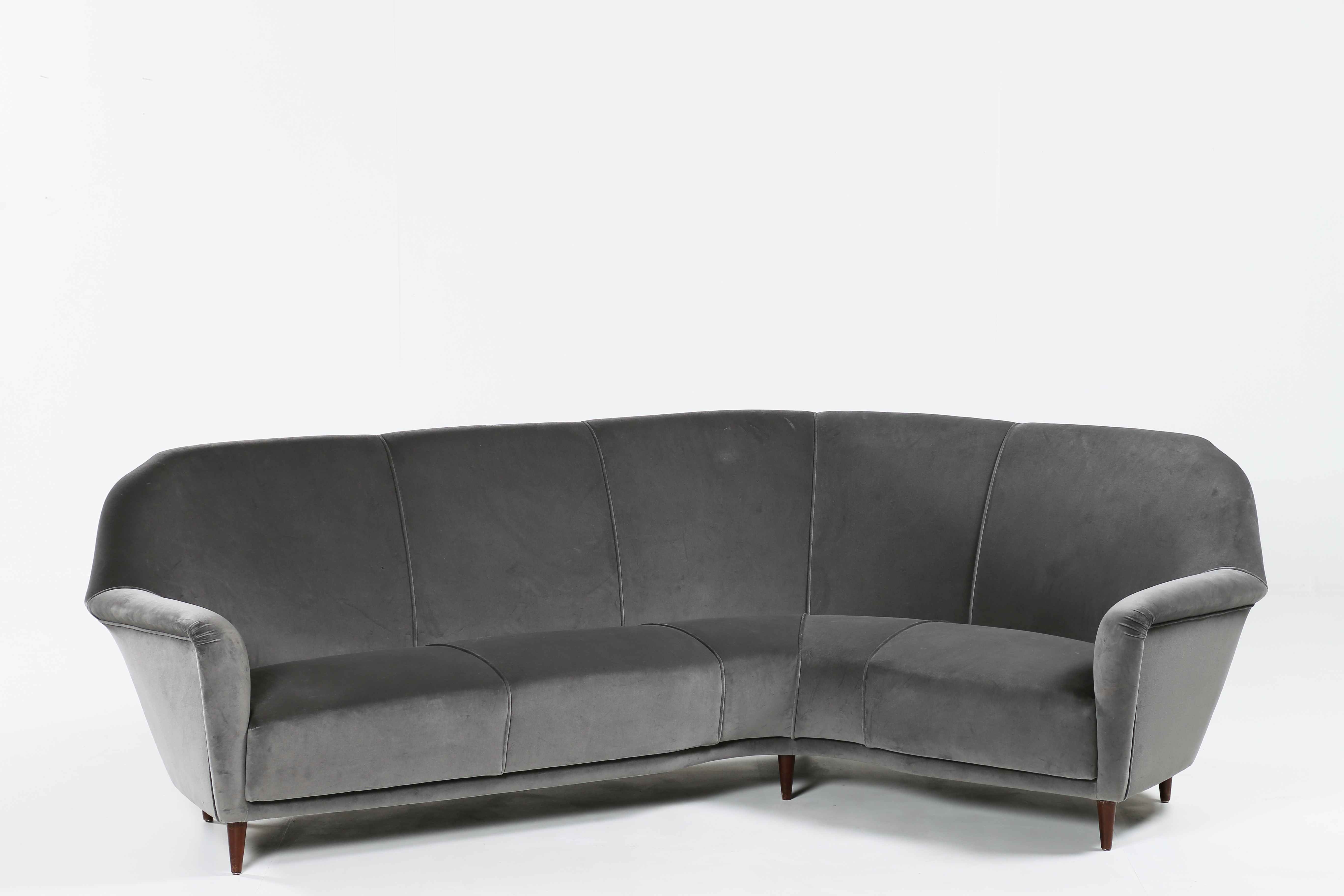 PARISI ICO (1916 - 1996)
Curved sofa.
Produced by Alberto Colombo, Cantù Expertise from the Ico - Image 2 of 2