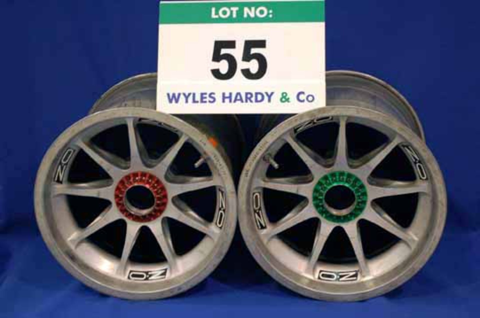 Two OZ 2014 F1 Front Wheel Rims, fitted Captive Wheel Nuts & Tyre Pressure Monitoring