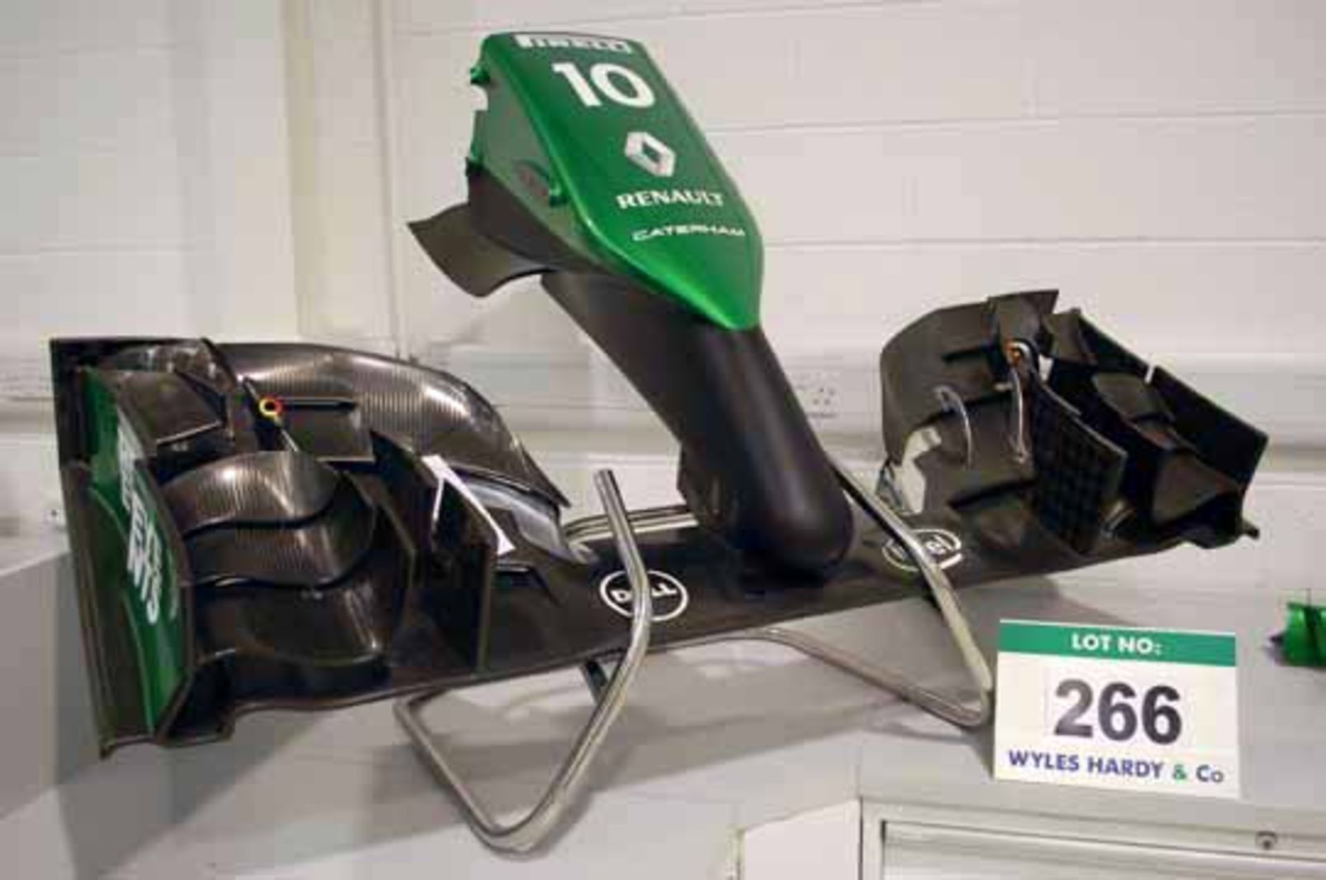 A CATERHAM F1 2014 Front Nose Cone & Wing Assembly in CATERHAM F1 Racing Green & Black - Kamui