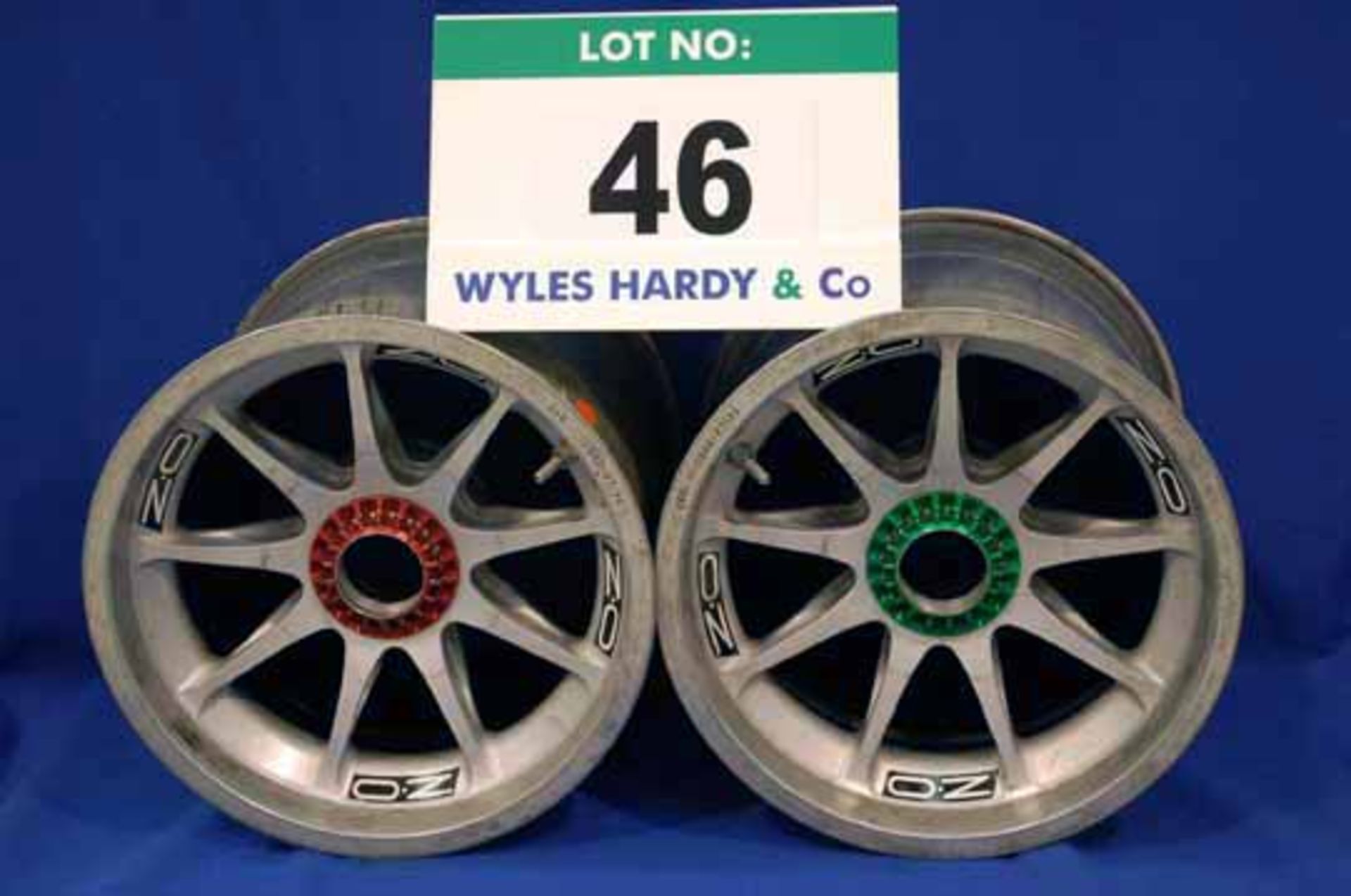 Two OZ 2014 F1 Front Wheel Rims, fitted Captive Wheel Nuts & Tyre Pressure Monitoring