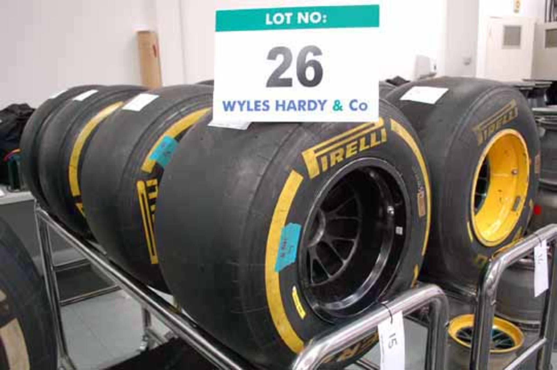 Two 2013 Show Rear Wheel Rims mounted with PIRELLI Slick Show Tyres
