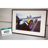 A 900mm x 700mm Framed & Glazed Print depicting a CATERHAM LMP2 Sports Car (Want it Shipped?