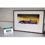 A 700mm x 900mm Framed & Glazed CGI Print of a TEAM LOTUS 2011 Formula 1 Race Car, Car No. 20 -