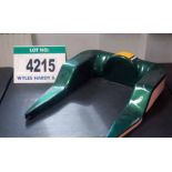 A LOTUS RACING 2010 Carbon Fibre Foam Filled Drivers Head Restraint, Green with Yellow Stripe (