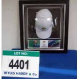 A Framed & Glazed LOTUS RACING 2010 Baseball Cap - No. 19, NOT Signed by Heikki Kovalainen (Want