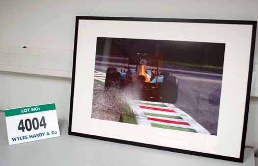 A 900mm x 700mm Framed & Glazed Photograph Print of A CATERHAM F1 2012 Race Car with Heikki