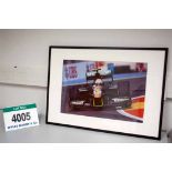 A 900mm x 700mm Framed & Glazed Photographic Print of CATERHAM GP2 2012 Race Car with Giedo Van