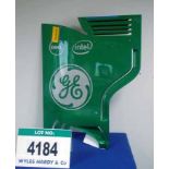 A CATERHAM 2014 Carbon Fibre Right Wing End Plate with GE, DELL & INTEL Logos,