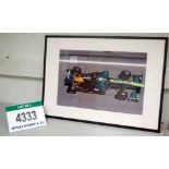 A 700mm x 900mm Framed & Glazed Photographic Print depicting TEAM LOTUS 2011 Formula One Race Car