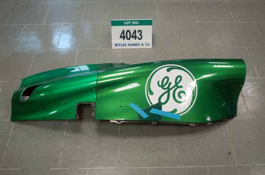 A CATERHAM F1 2013 Carbon Fibre 2-Piece Right Hand Side Pod with GE Sponsorship Logos (Want it