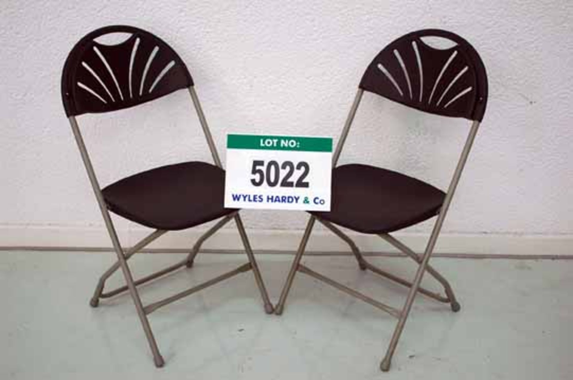 Forty MOGO Brown Tubular Steel/Plastic Folding Side Chairs (N.B. DOLAV Not Included with this